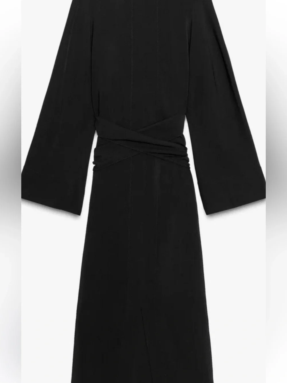 NWT Zara Black Midi Dress With Ties